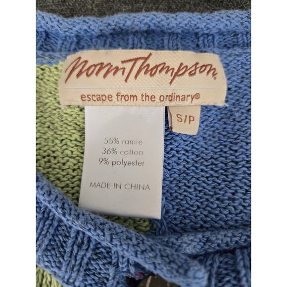 Vtg Norm Thompson Knit Art To Wear Embroidered Colorblock Cardigan Sweater Sz S - Picture 7 of 12